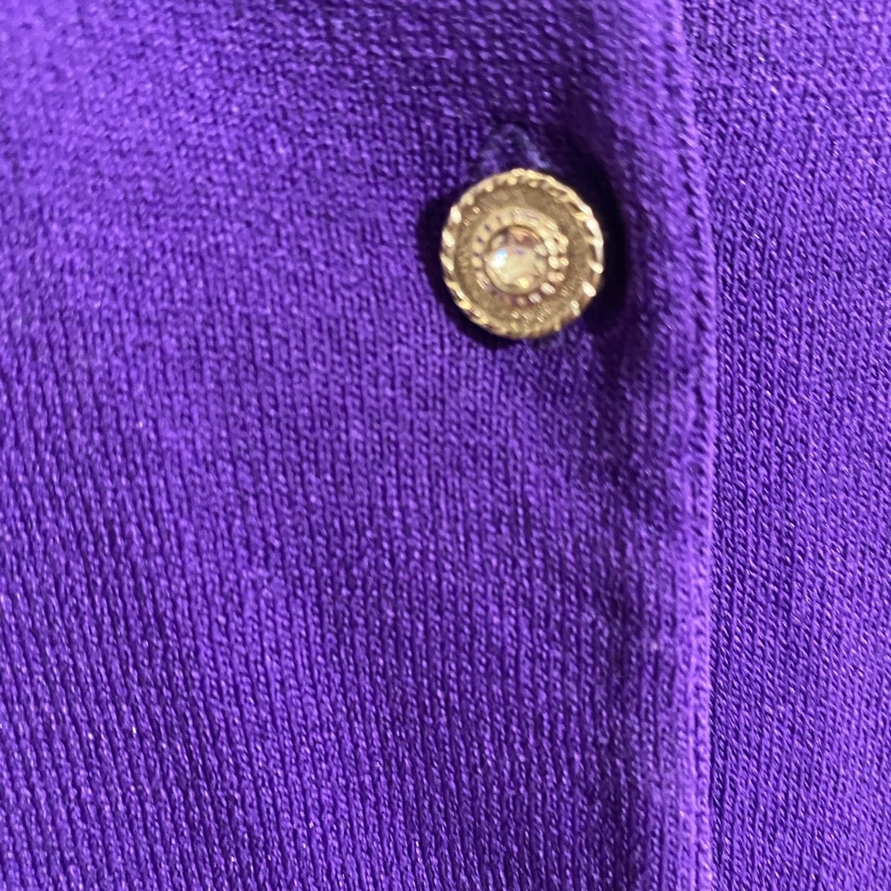 Like New!! Cable & Gauge vibrant purple button Sweater - Picture 4 of 4